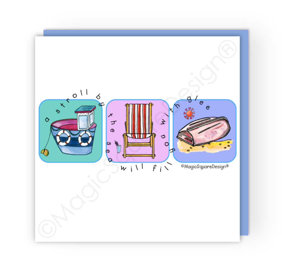 A Stroll by the Sea Greetings Card