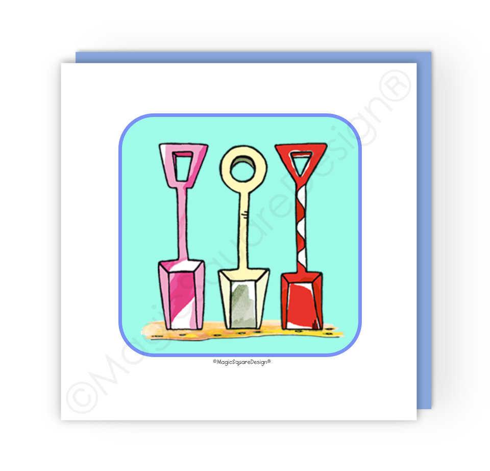 Aqua Spades Greetings Card