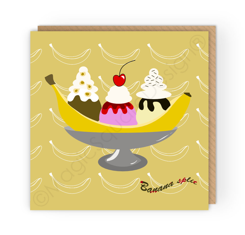 Banana Split Greetings Card