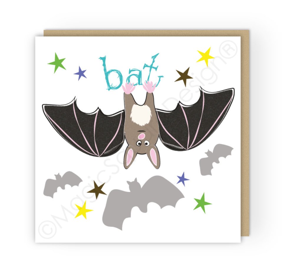 Bat Stars Greetings Card