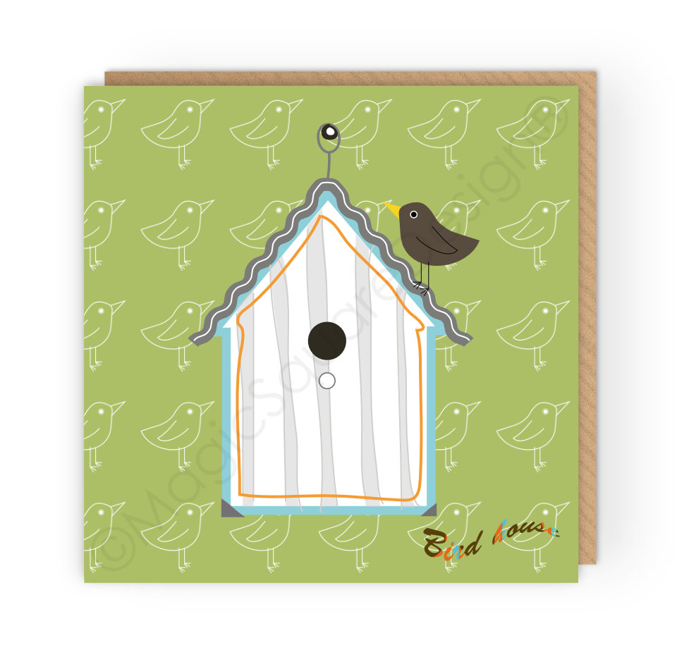 Bird House Greetings Card