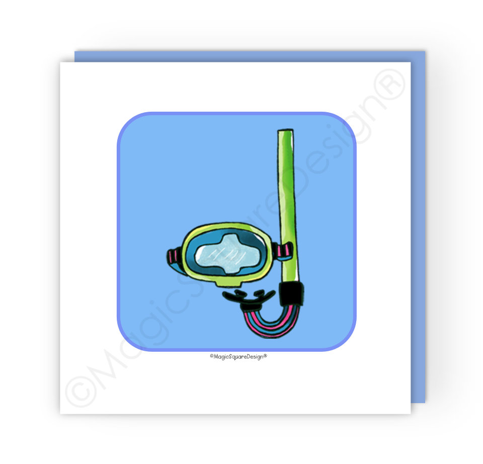 Blue Snorkel Greetings Card