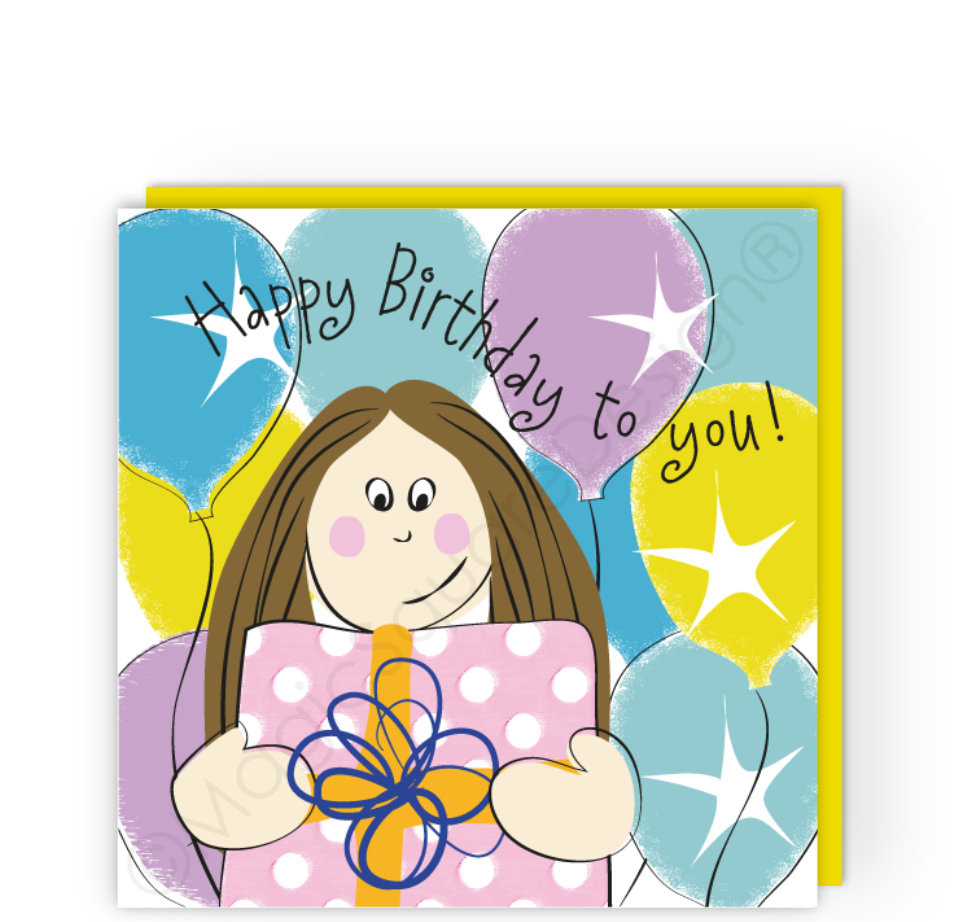 Birthday Balloons Greetings Card