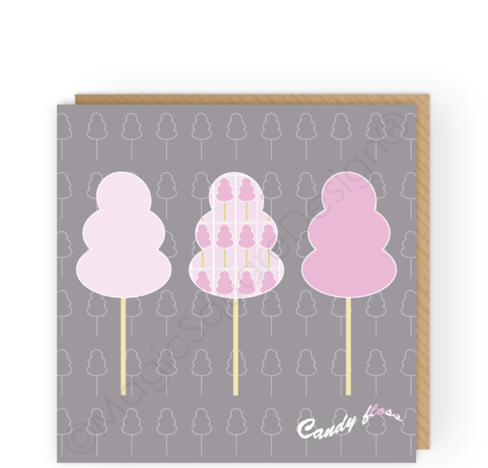 Candy Floss Greetings Card