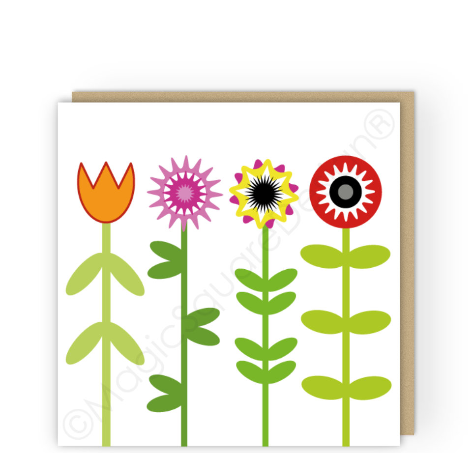 Citrus Mallow Stems Greetings Card