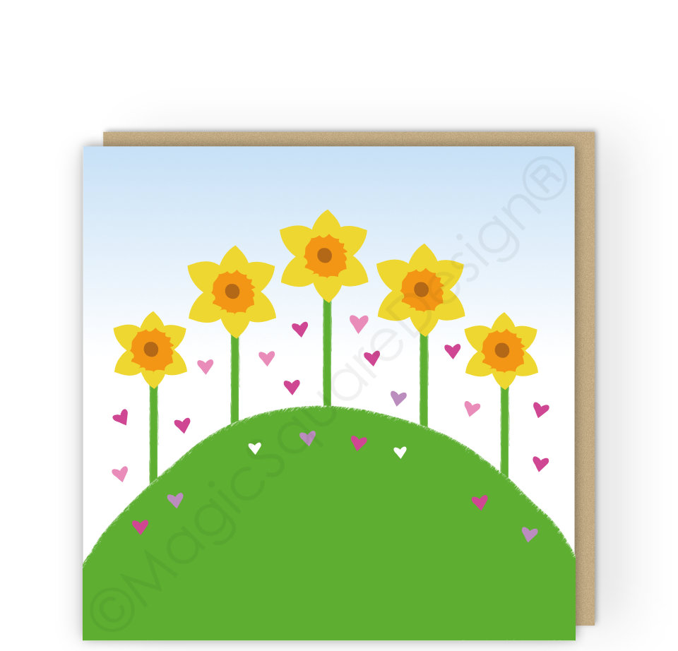Daffodil Hill Greetings Card