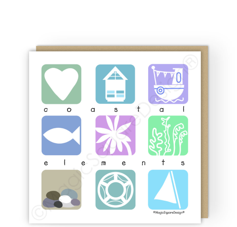 Coastal Element 9 Greetings Card