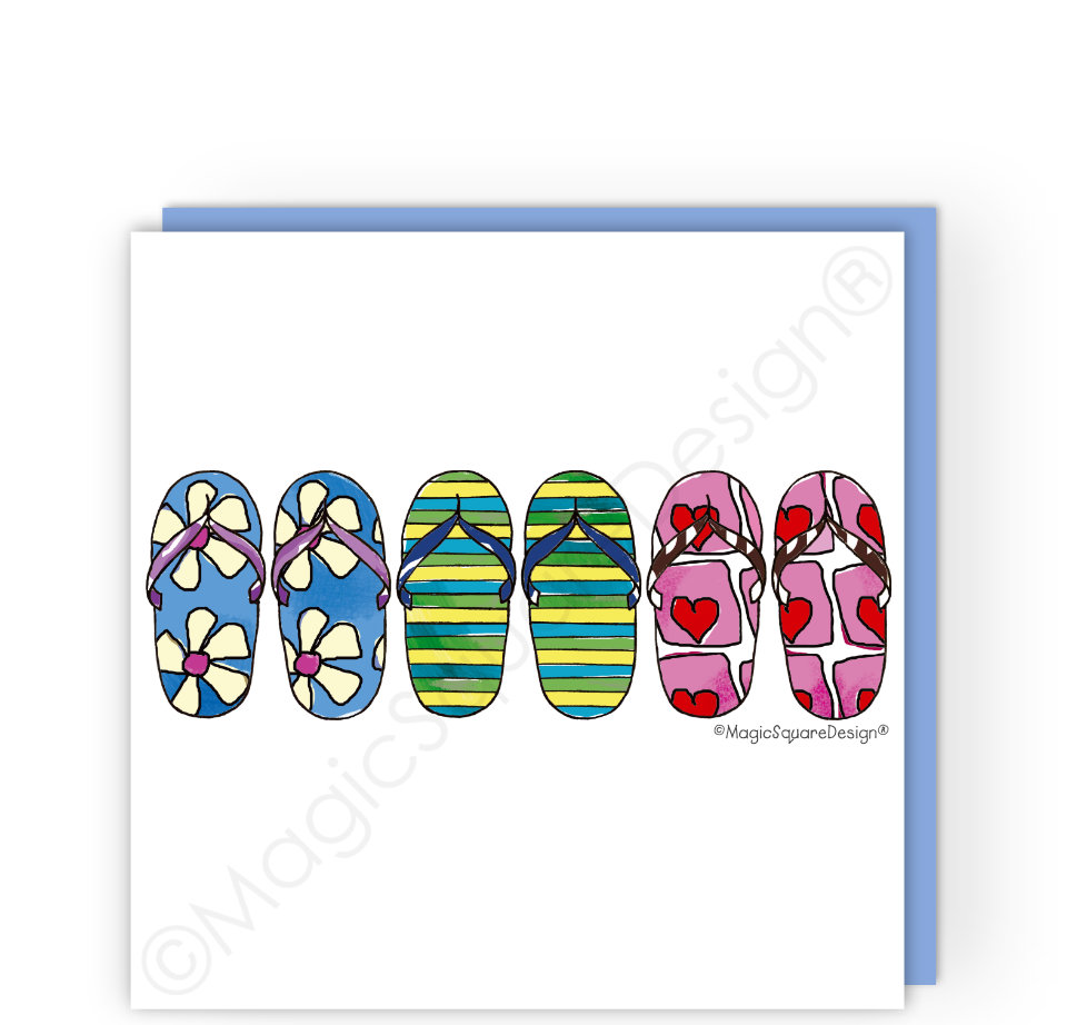 Flip Flops Greetings Card