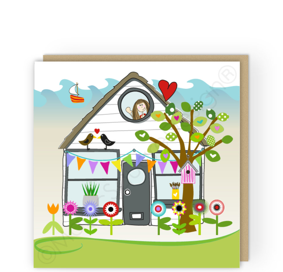 Hut House Greetings Card