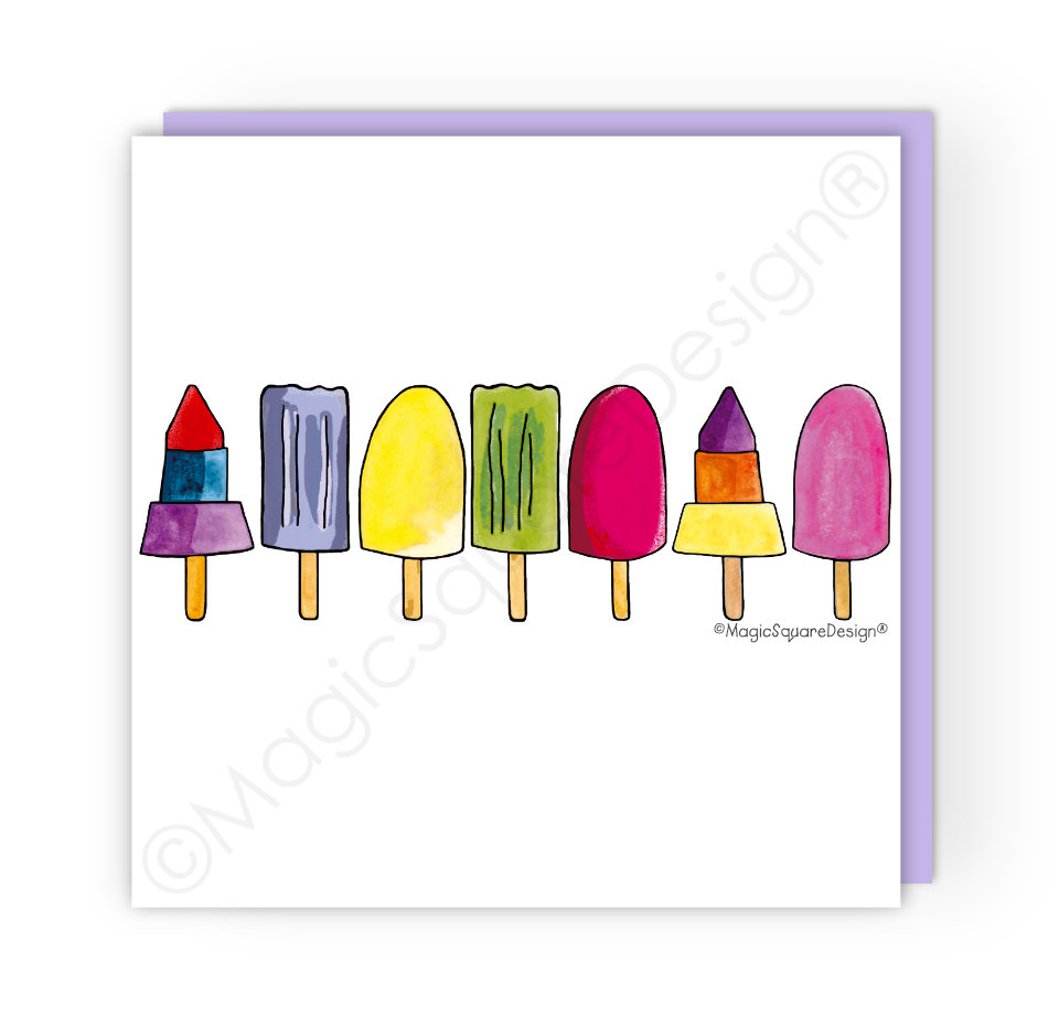 Ice Lolies Greetings Card