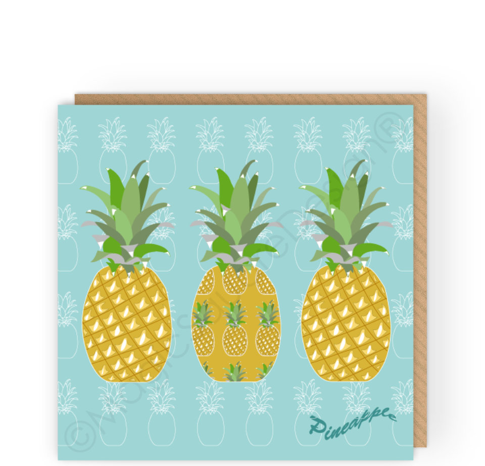 Pineapples Greetings Card