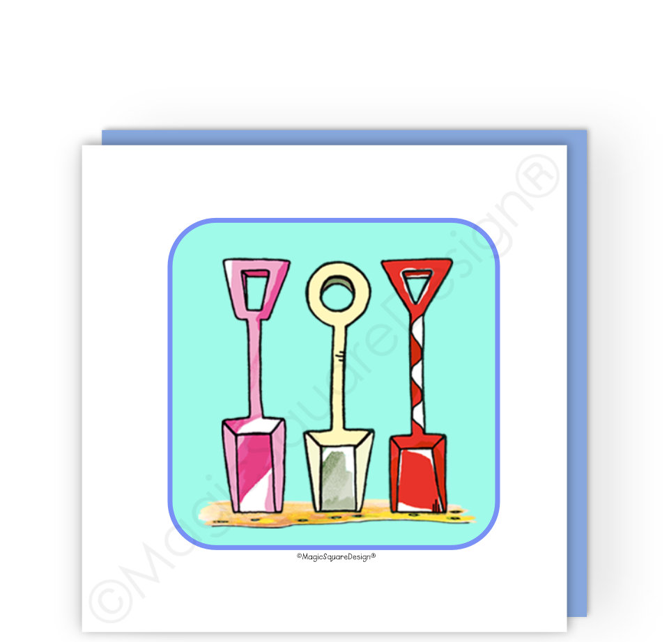 Aqua Spades Greetings Card