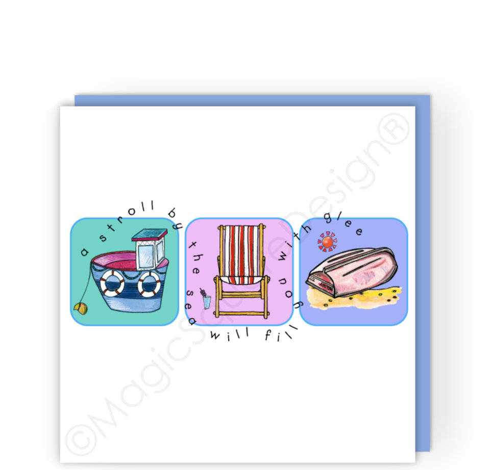 A Stroll by the Sea Greetings Card