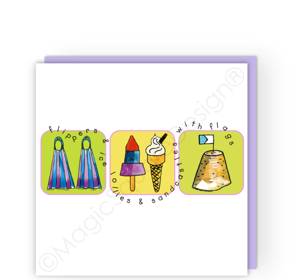 Flippers & Lollies Greetings Card