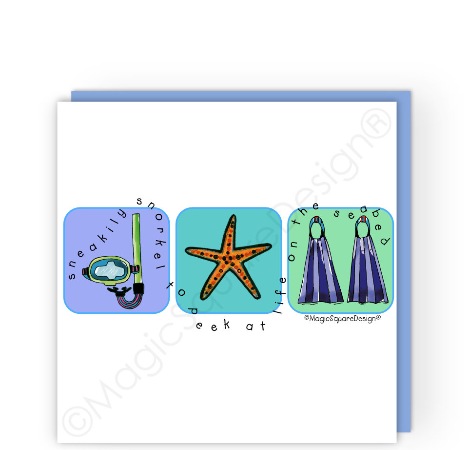 Sneakily Snorkel Greetings Card