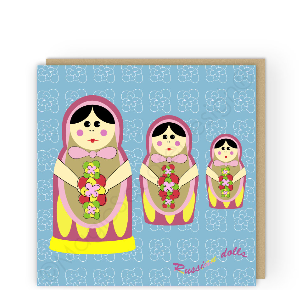 Russian Dolls Greetings Card
