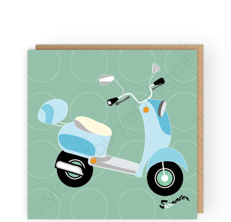 Scooter Greetings Card
