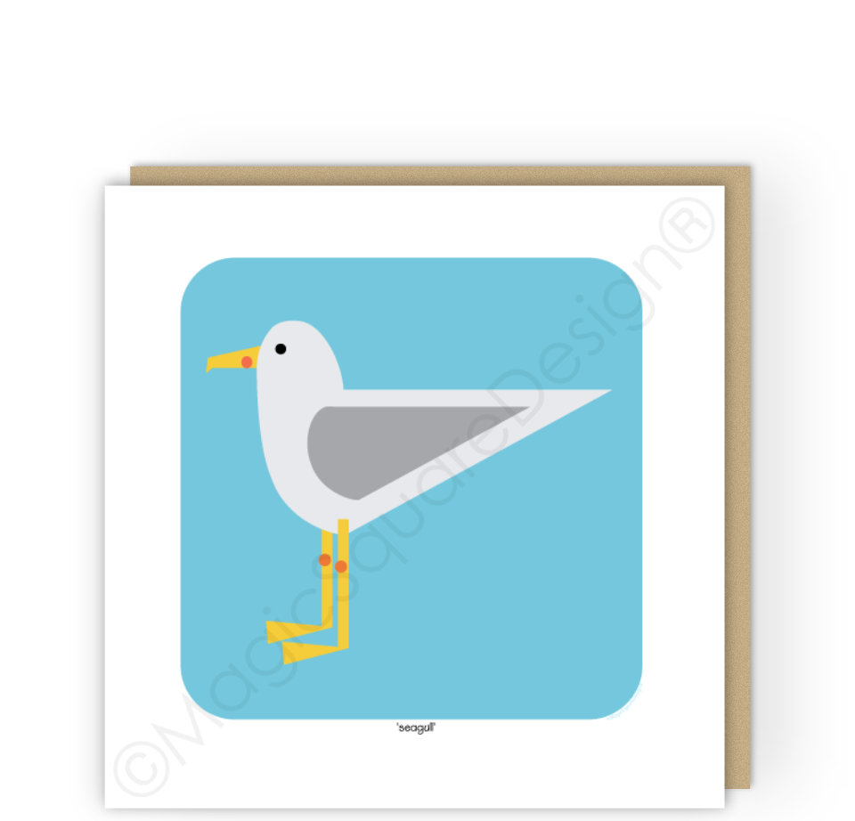 Coastal Seagull Greetings Card