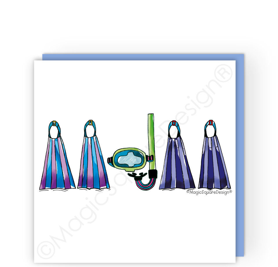 Snorkel & Flippers Greetings Card