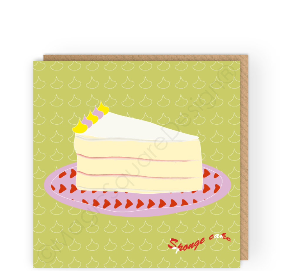 Sponge Cake Greetings Card