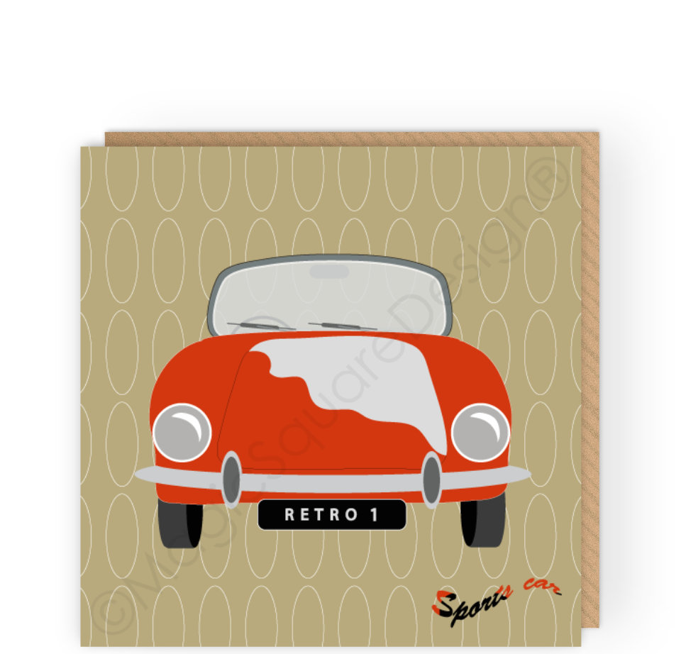 Sports Car Greetings Card
