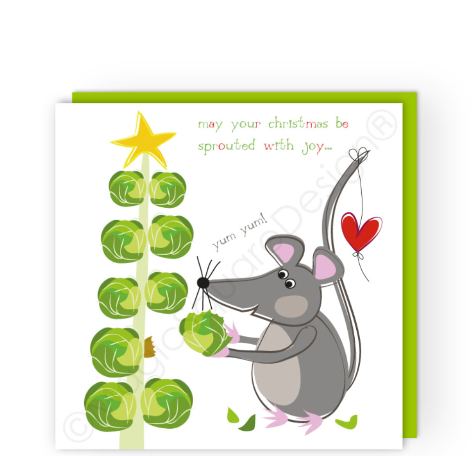 Sprout Mouse Christmas Card