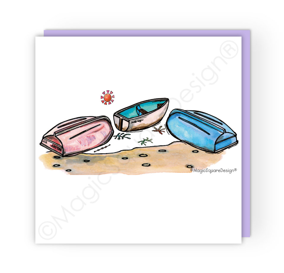 Upside Boats Greetings Card