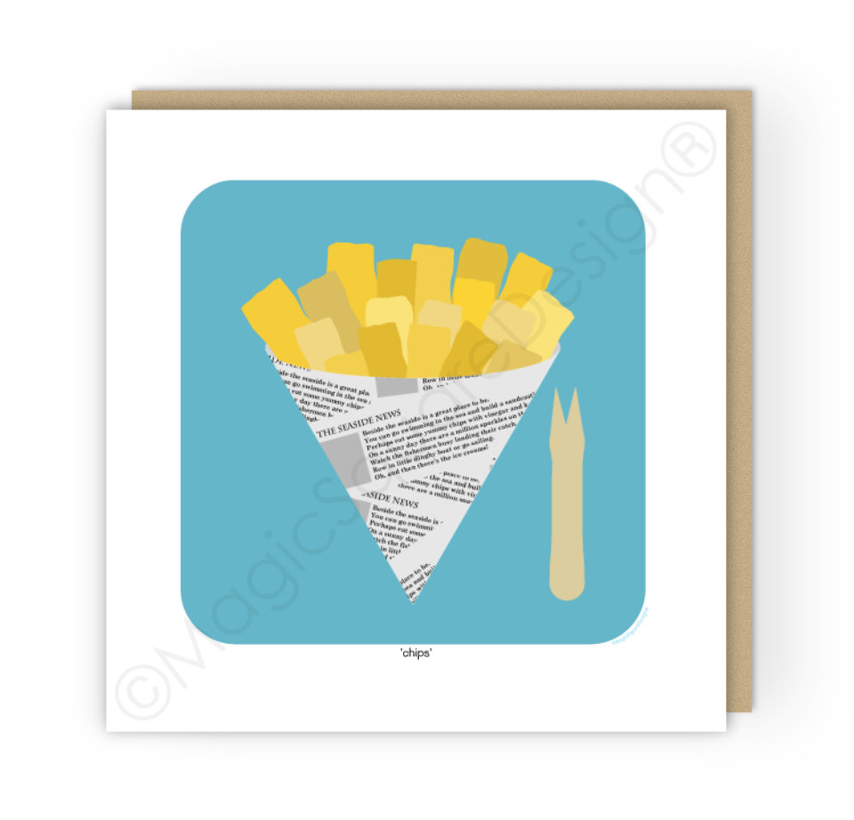 Coastal Elements Chips Greetings Card