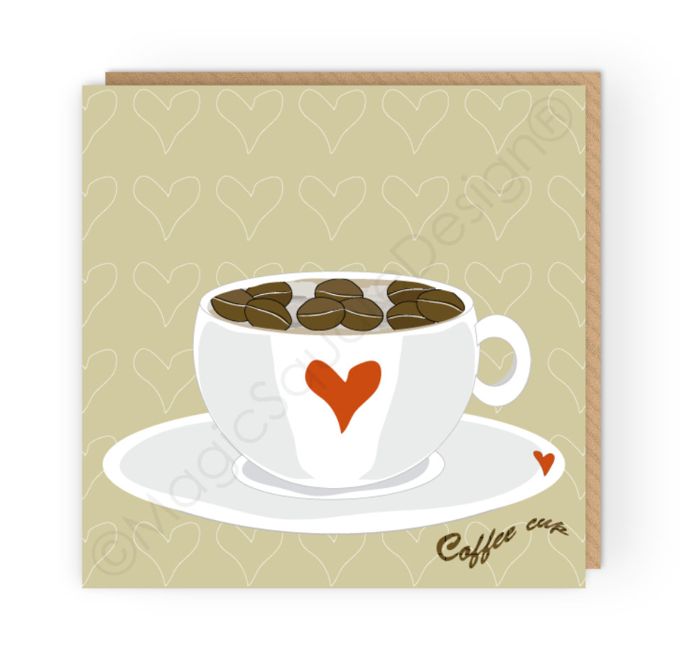 Coffee Cup Greetings Card