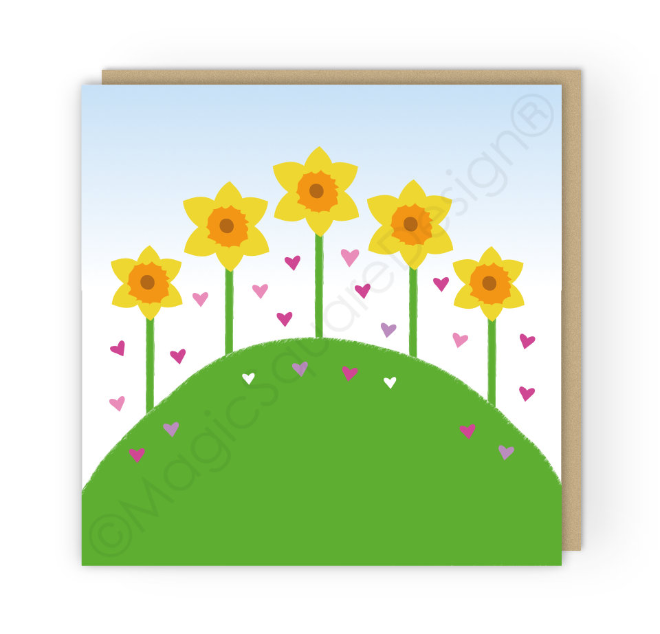 Daffodil Hill Greetings Card