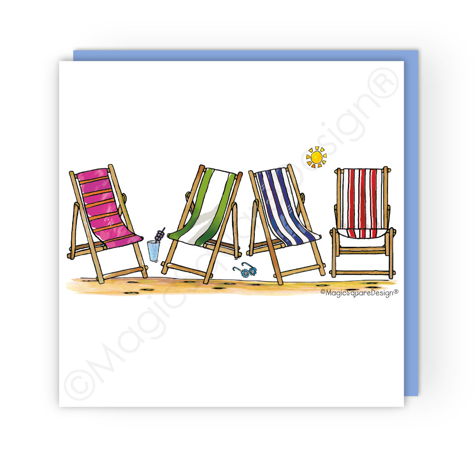 Deckchairs Greetings Card