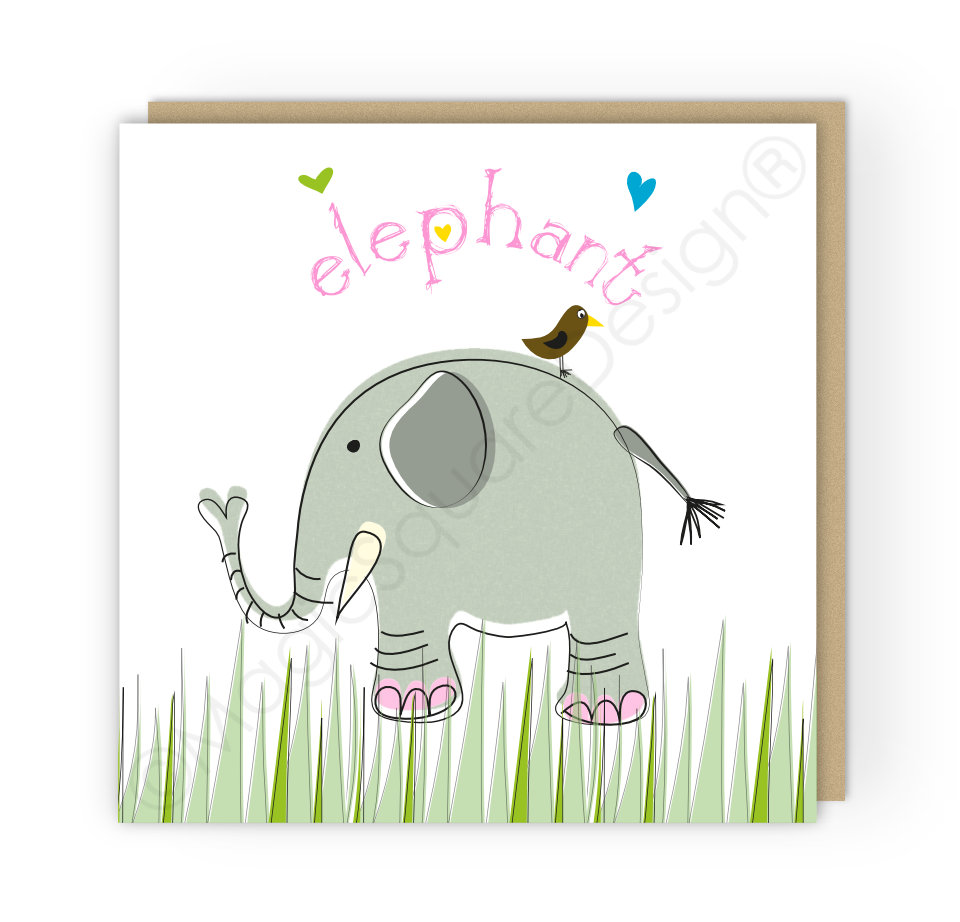 Elephant Hearts Greetings Card