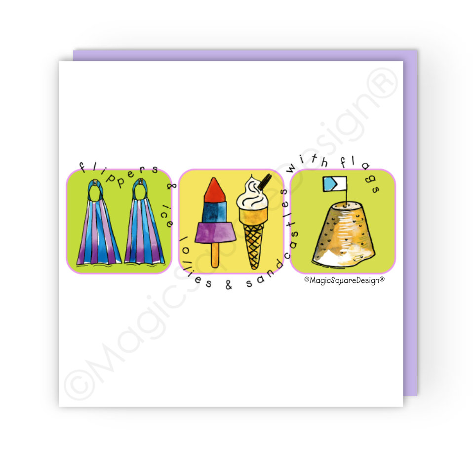 Flippers & Lollies Greetings Card