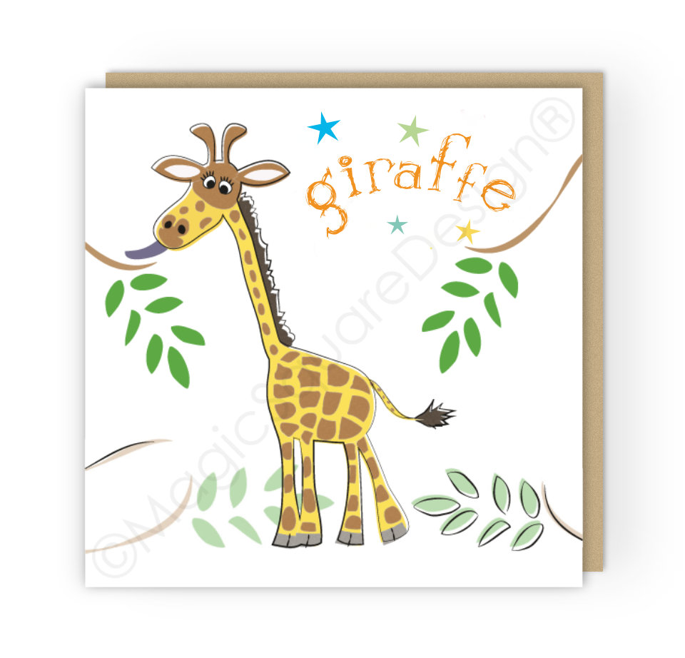 Giraffe Stars Greetings Card
