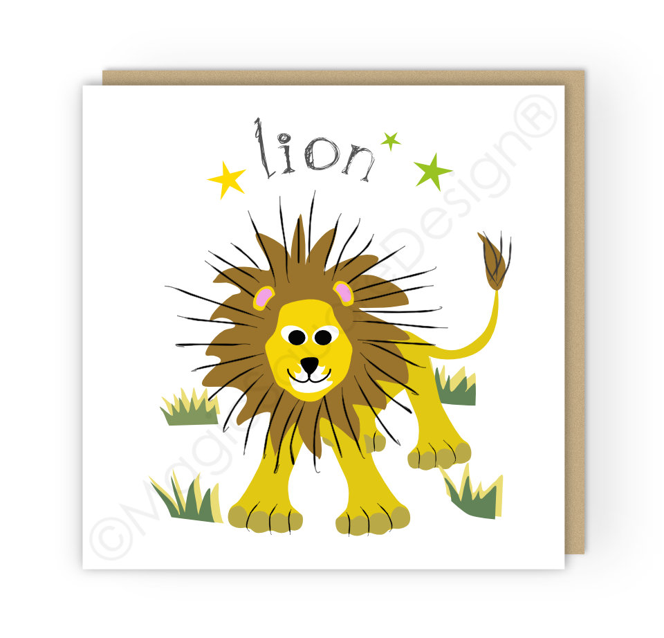 Lion Stars Greetings Card