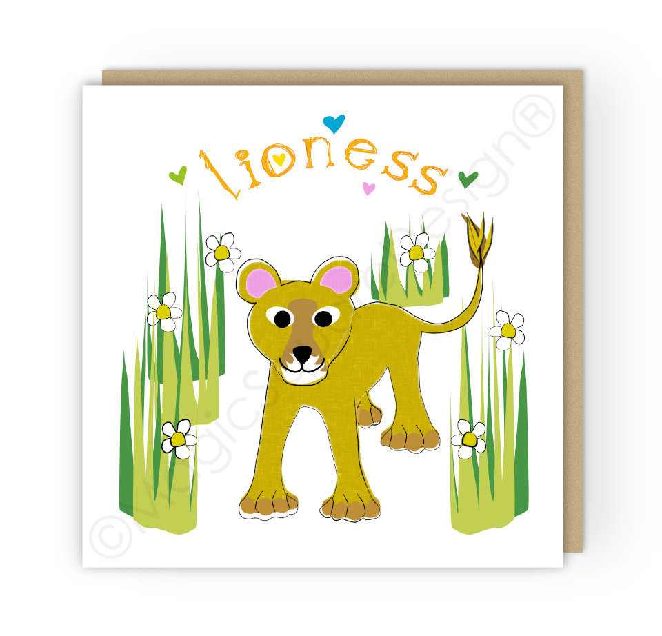 Lioness Hearts Greetings Card