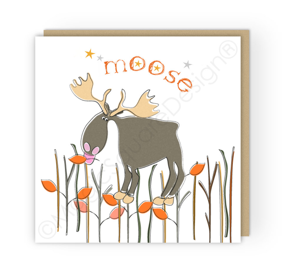 Moose Stars Greetings Card