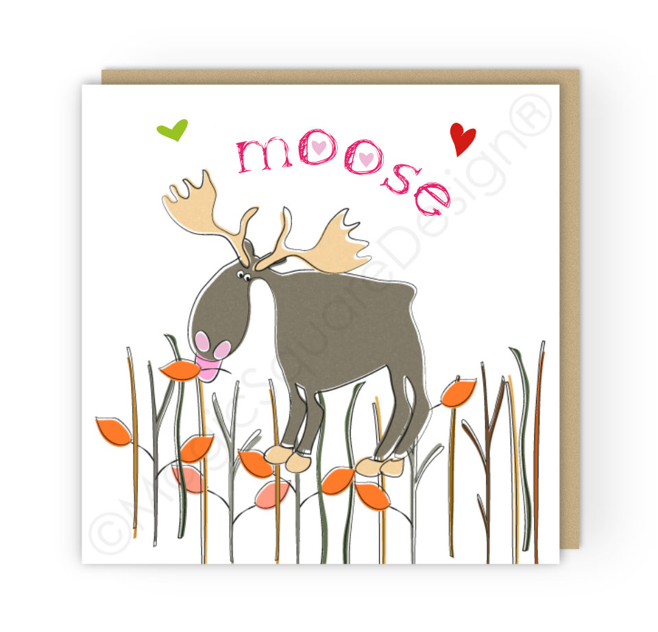 Moose Hearts Greetings Card