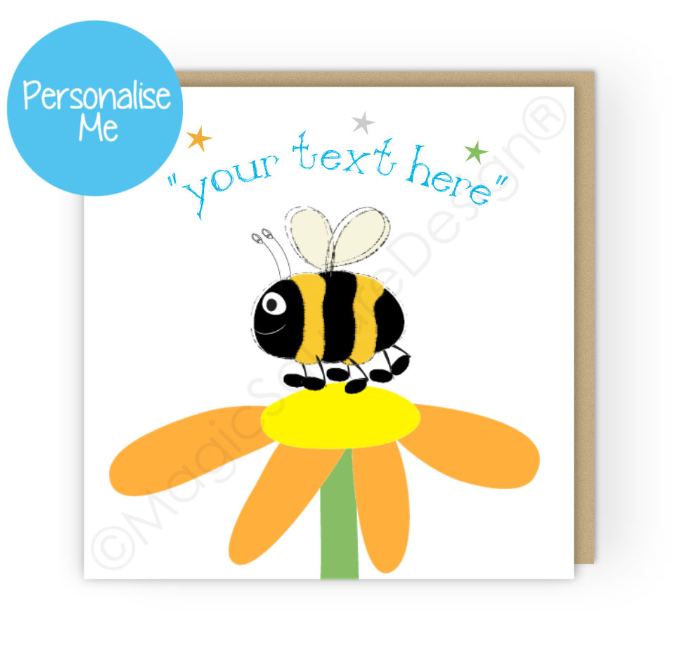 Personalised Bumblebee Stars Greetings Card