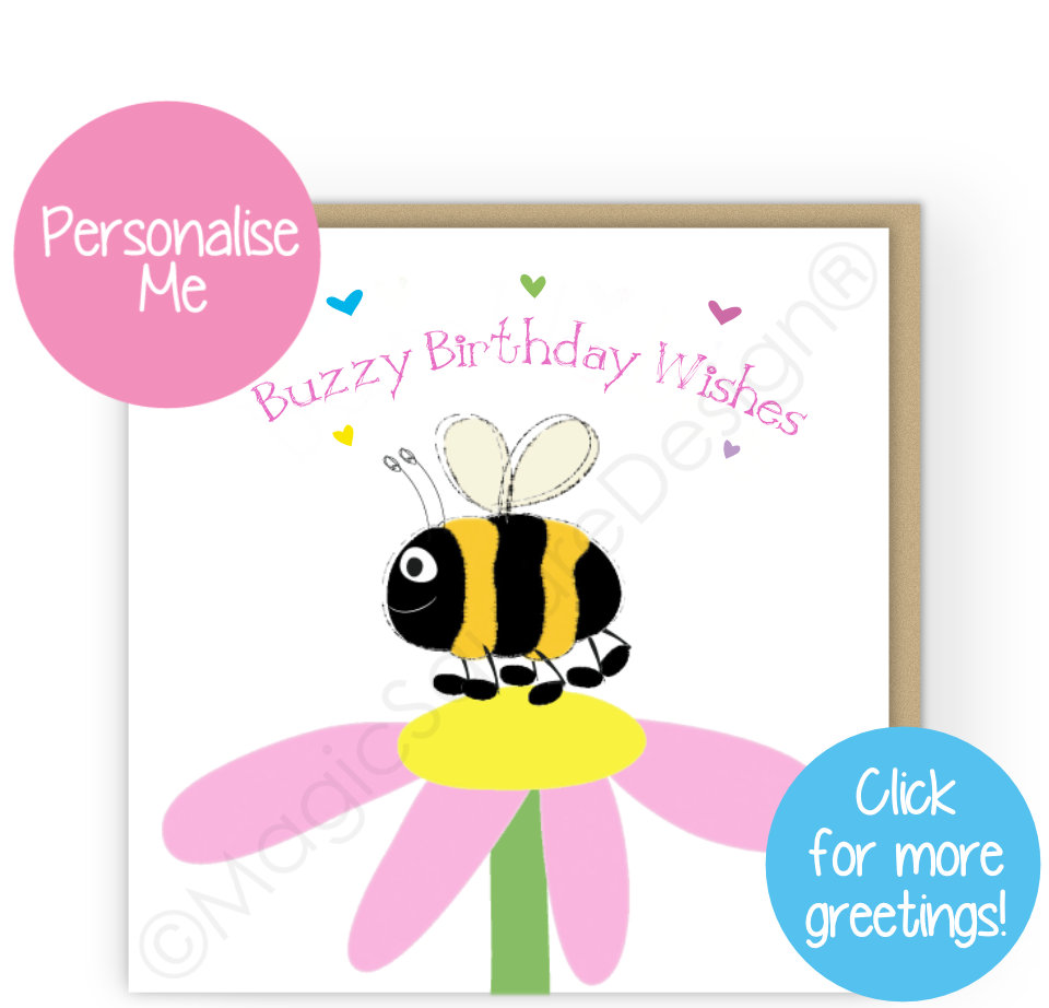 Bumblebee Hearts Greetings Cards