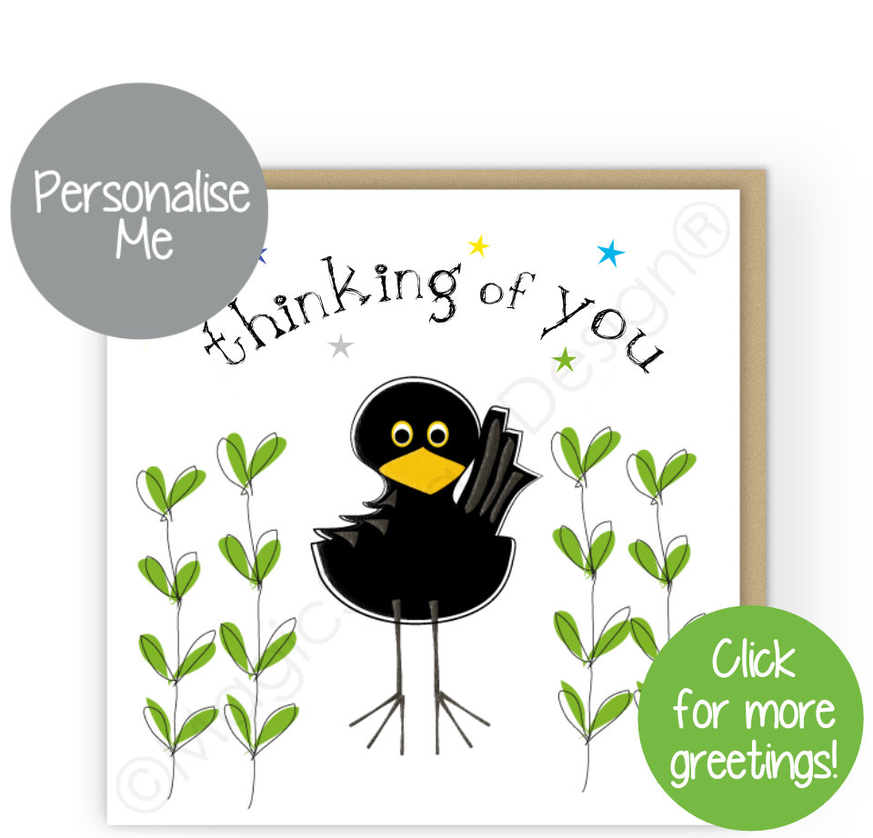 Blackbird Stars Greetings Cards