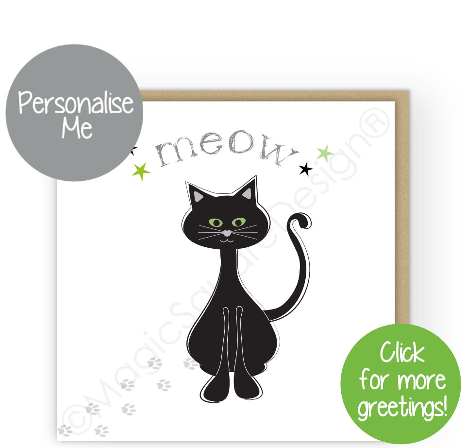 Meow Cat Greetings Cards