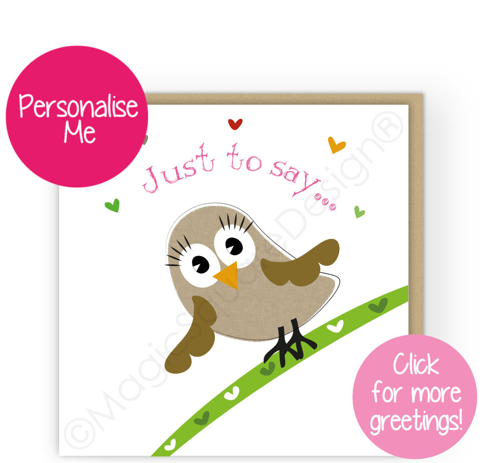 Owl Twit Twoo Hearts Greetings Cards