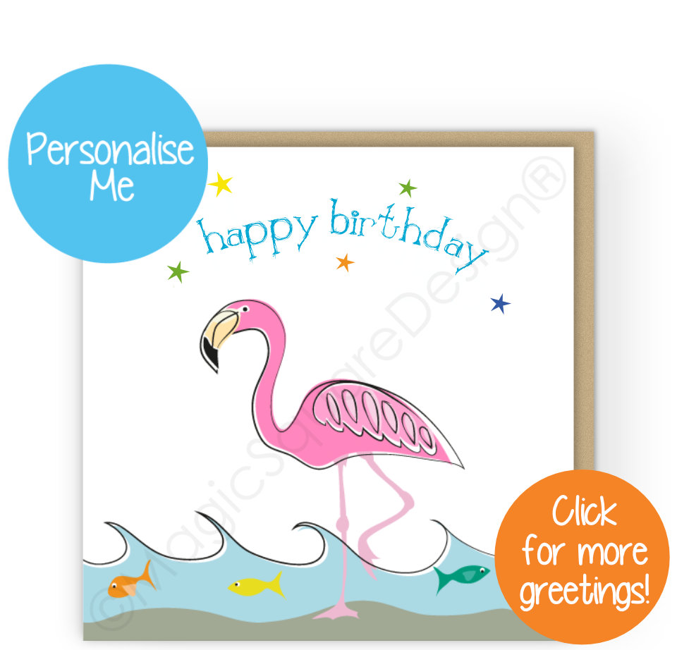 Flamingo Stars Greetings Cards