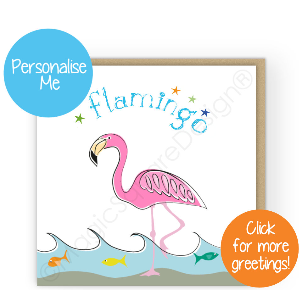 Flamingo Stars Greetings Cards