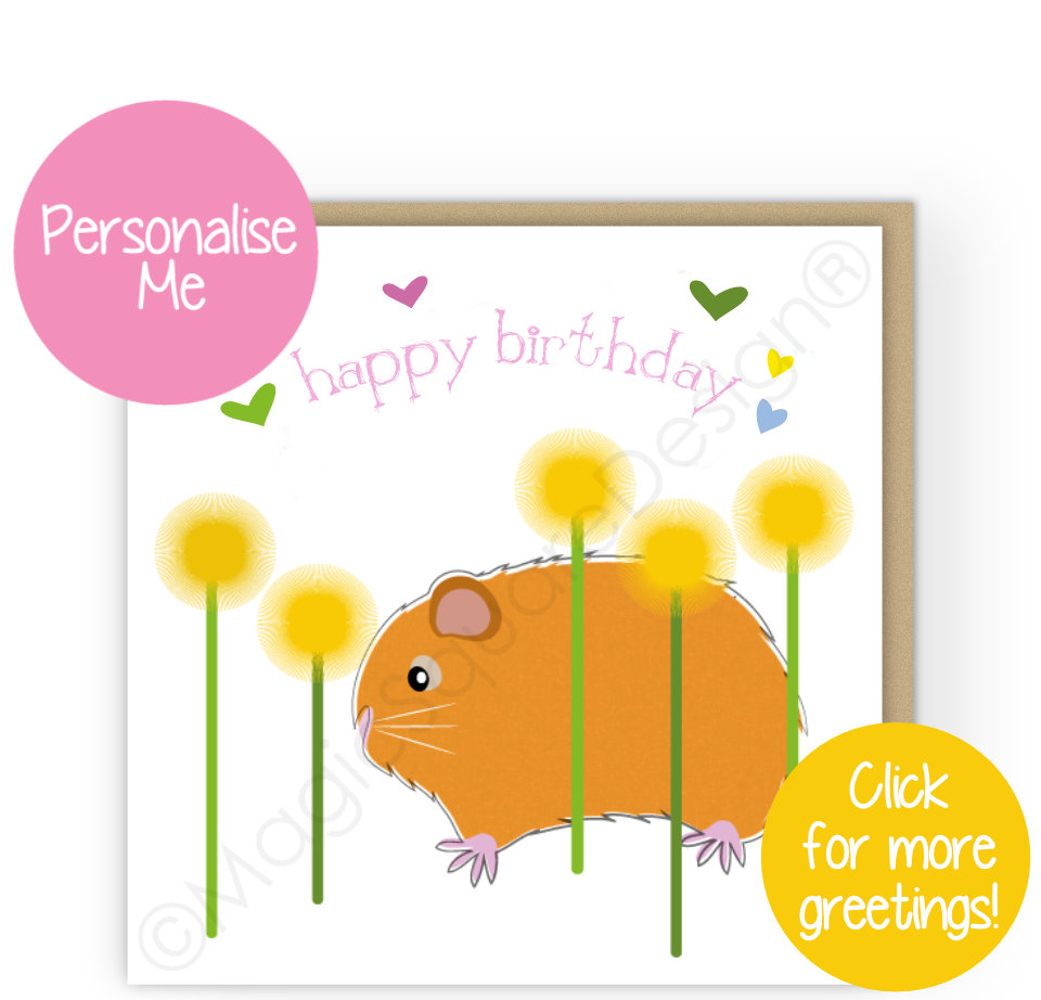 Guinea Pig Hearts Greetings Card