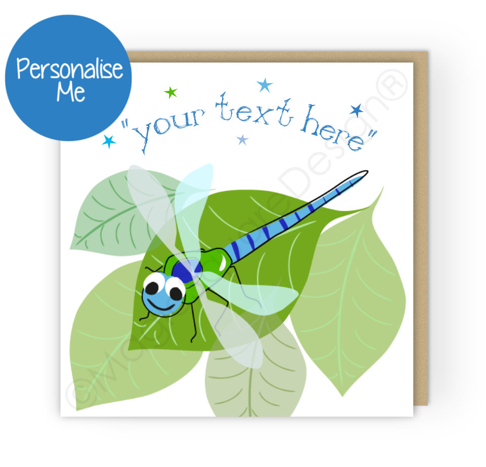 Personalised Dragonfly Stars Greetings Card