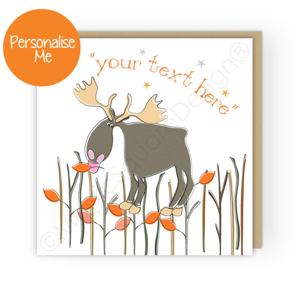 Personalised Moose Stars Greetings Card