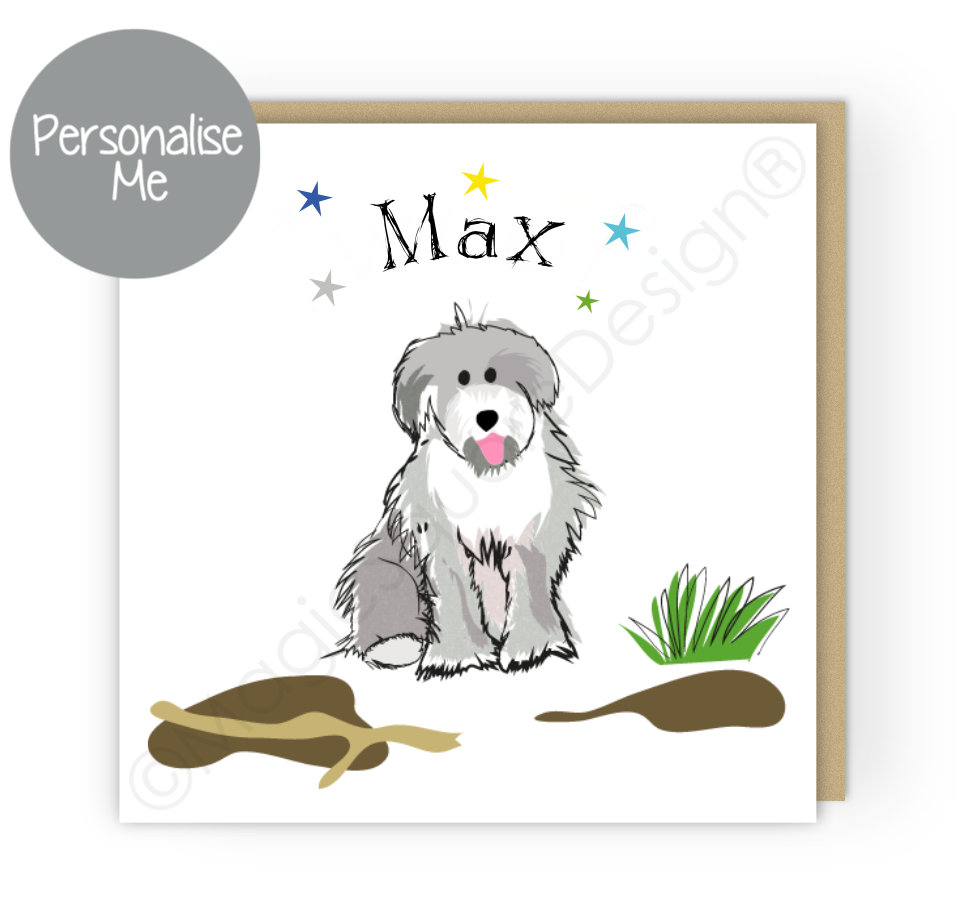 Personalised Woof Dog Stars Greetings Card