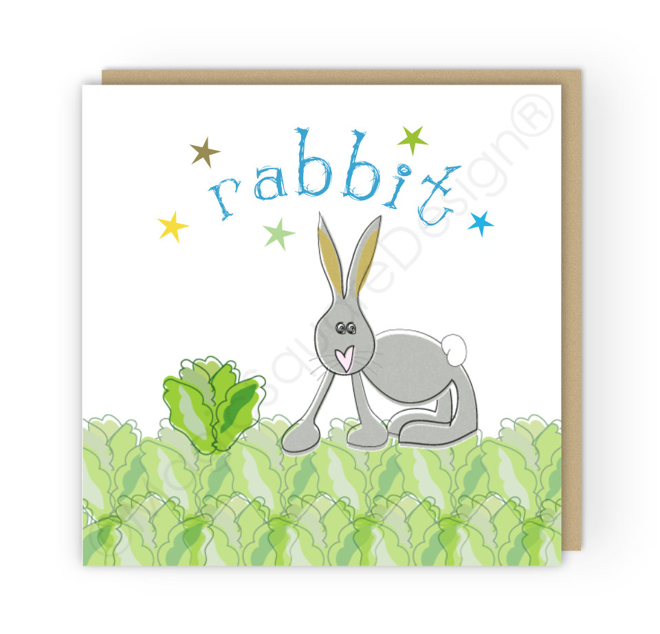 Rabbit Stars Greetings Card